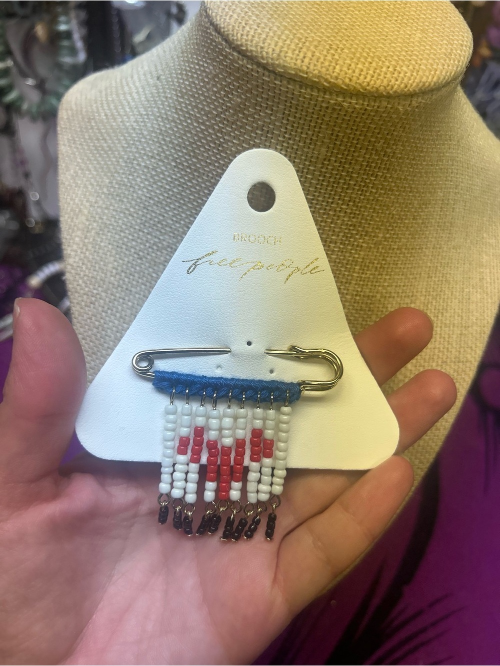 NWT Free People Bead Baby Brooch